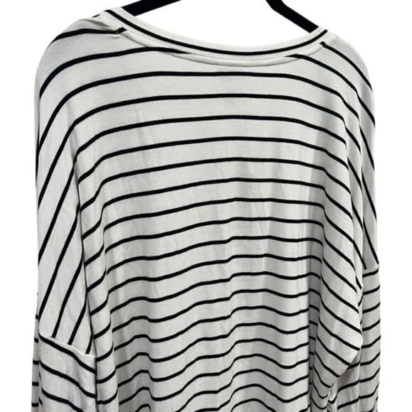 CAbi White and Black Striped Jersey Knit Long Sleeve Tiefront Size M - Picture 6 of 10